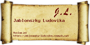 Jablonszky Ludovika névjegykártya